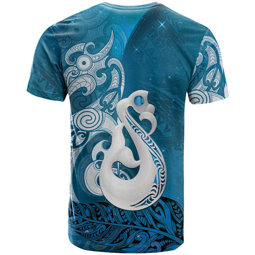 New Zealand Matariki T Shirt Maori Manaia Galaxy Silver Fern Blue Color