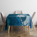New Zealand Matariki Tablecloth Maori Manaia Galaxy Silver Fern Blue Color