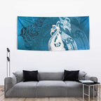 New Zealand Matariki Tapestry Maori Manaia Galaxy Silver Fern Blue Color
