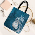 New Zealand Matariki Tote Bag Maori Manaia Galaxy Silver Fern Blue Color