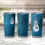 New Zealand Matariki Tumbler Cup Maori Manaia Galaxy Silver Fern Blue Color