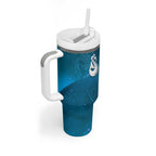 New Zealand Matariki Tumbler With Handle Maori Manaia Galaxy Silver Fern Blue Color