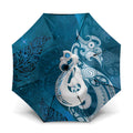 New Zealand Matariki Umbrella Maori Manaia Galaxy Silver Fern Blue Color