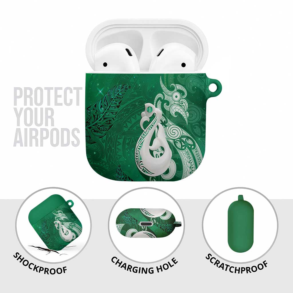 New Zealand Matariki AirPods Case Maori Manaia Galaxy Silver Fern Green Color