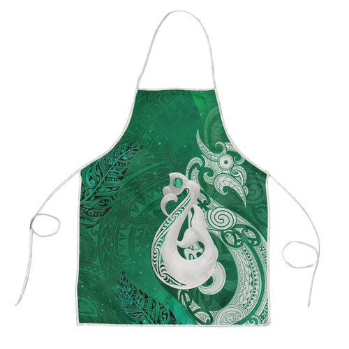 New Zealand Matariki Apron Maori Manaia Galaxy Silver Fern Green Color