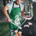 New Zealand Matariki Apron Maori Manaia Galaxy Silver Fern Green Color