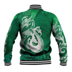 New Zealand Matariki Baseball Jacket Maori Manaia Galaxy Silver Fern Green Color