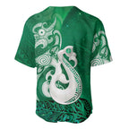 New Zealand Matariki Baseball Jersey Maori Manaia Galaxy Silver Fern Green Color