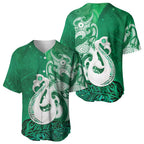 New Zealand Matariki Baseball Jersey Maori Manaia Galaxy Silver Fern Green Color