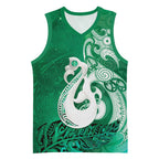 New Zealand Matariki Basketball Jersey Maori Manaia Galaxy Silver Fern Green Color