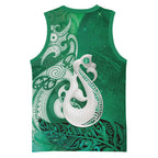 New Zealand Matariki Basketball Jersey Maori Manaia Galaxy Silver Fern Green Color