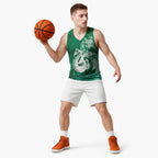New Zealand Matariki Basketball Jersey Maori Manaia Galaxy Silver Fern Green Color