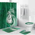 New Zealand Matariki Bathroom Set Maori Manaia Galaxy Silver Fern Green Color