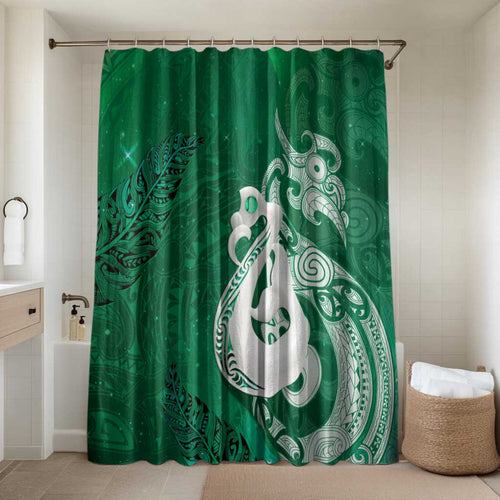 New Zealand Matariki Bathroom Set Maori Manaia Galaxy Silver Fern Green Color