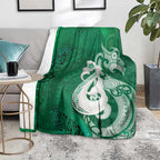 New Zealand Matariki Blanket Maori Manaia Galaxy Silver Fern Green Color