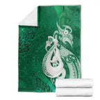 New Zealand Matariki Blanket Maori Manaia Galaxy Silver Fern Green Color