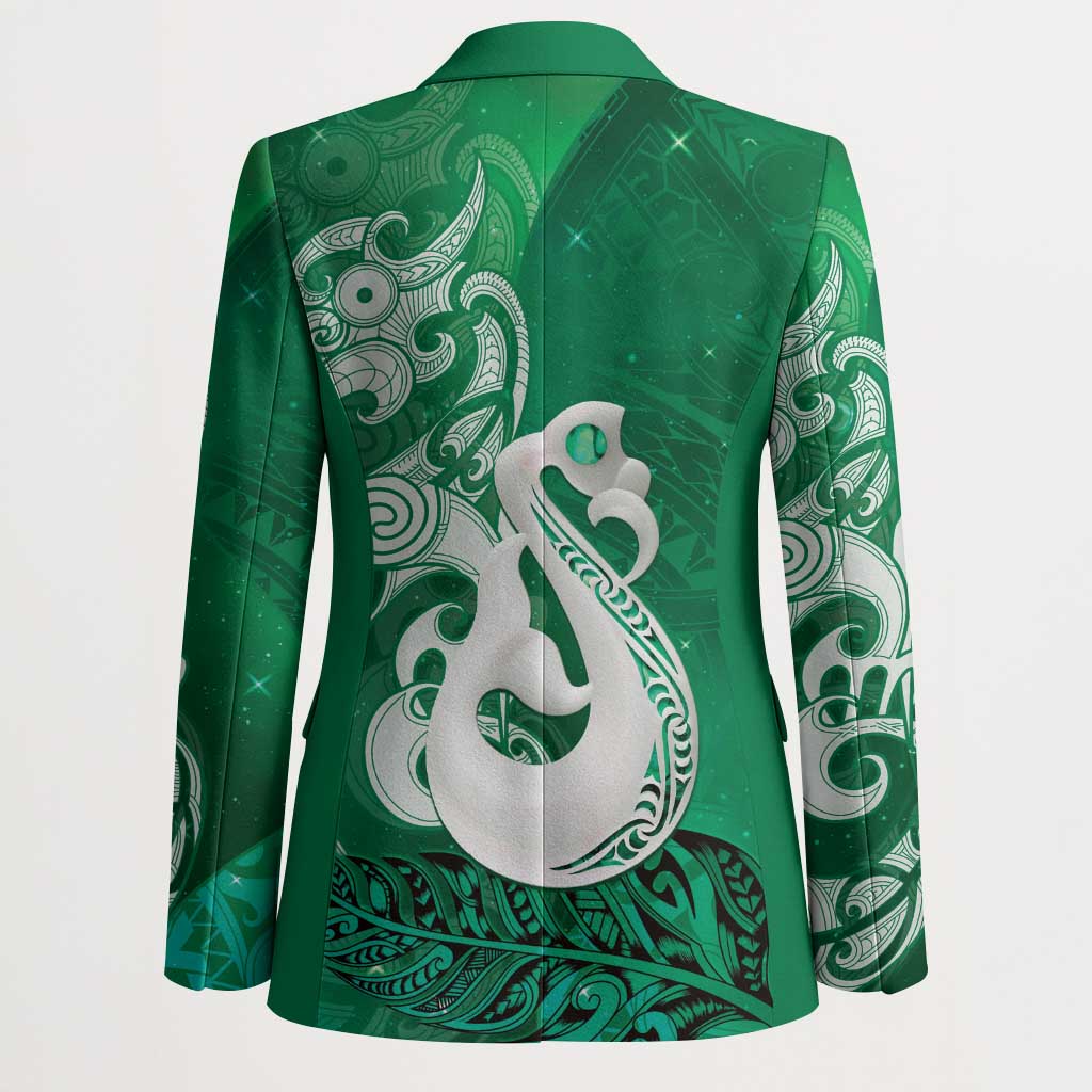New Zealand Matariki Blazer Maori Manaia Galaxy Silver Fern Green Color