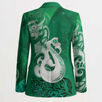 New Zealand Matariki Blazer Maori Manaia Galaxy Silver Fern Green Color
