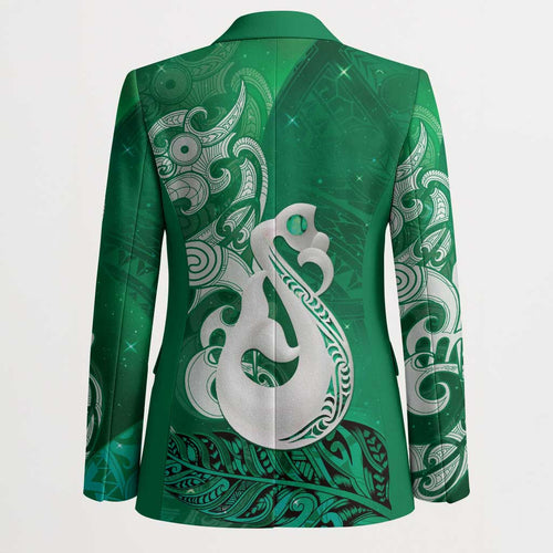 New Zealand Matariki Blazer Maori Manaia Galaxy Silver Fern Green Color