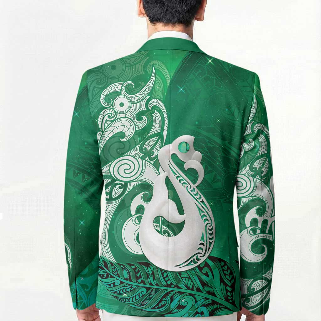 New Zealand Matariki Blazer Maori Manaia Galaxy Silver Fern Green Color