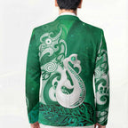 New Zealand Matariki Blazer Maori Manaia Galaxy Silver Fern Green Color