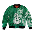 New Zealand Matariki Bomber Jacket Maori Manaia Galaxy Silver Fern Green Color