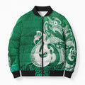 New Zealand Matariki Bomber Puffer Jacket Maori Manaia Galaxy Silver Fern Green Color