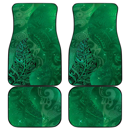 New Zealand Matariki Car Mats Maori Manaia Galaxy Silver Fern Green Color