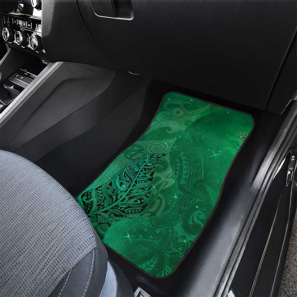 New Zealand Matariki Car Mats Maori Manaia Galaxy Silver Fern Green Color