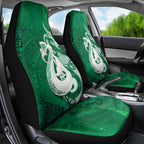 New Zealand Matariki Car Seat Cover Maori Manaia Galaxy Silver Fern Green Color