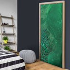 New Zealand Matariki Door Cover Maori Manaia Galaxy Silver Fern Green Color