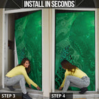 New Zealand Matariki Door Cover Maori Manaia Galaxy Silver Fern Green Color