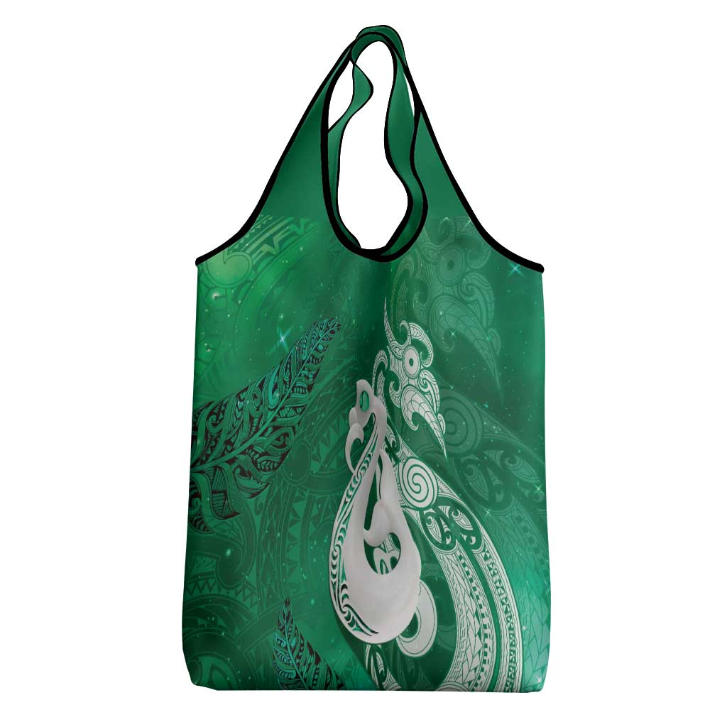 New Zealand Matariki Grocery Bag Maori Manaia Galaxy Silver Fern Green Color