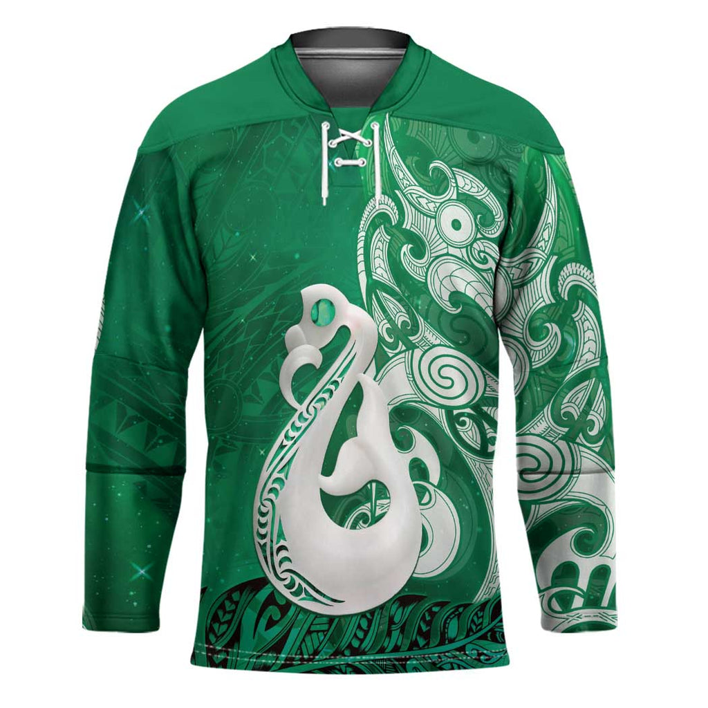 New Zealand Matariki Hockey Jersey Maori Manaia Galaxy Silver Fern Green Color