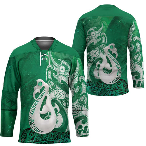 New Zealand Matariki Hockey Jersey Maori Manaia Galaxy Silver Fern Green Color