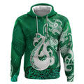 New Zealand Matariki Hoodie Maori Manaia Galaxy Silver Fern Green Color