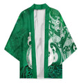 New Zealand Matariki Kimono Maori Manaia Galaxy Silver Fern Green Color