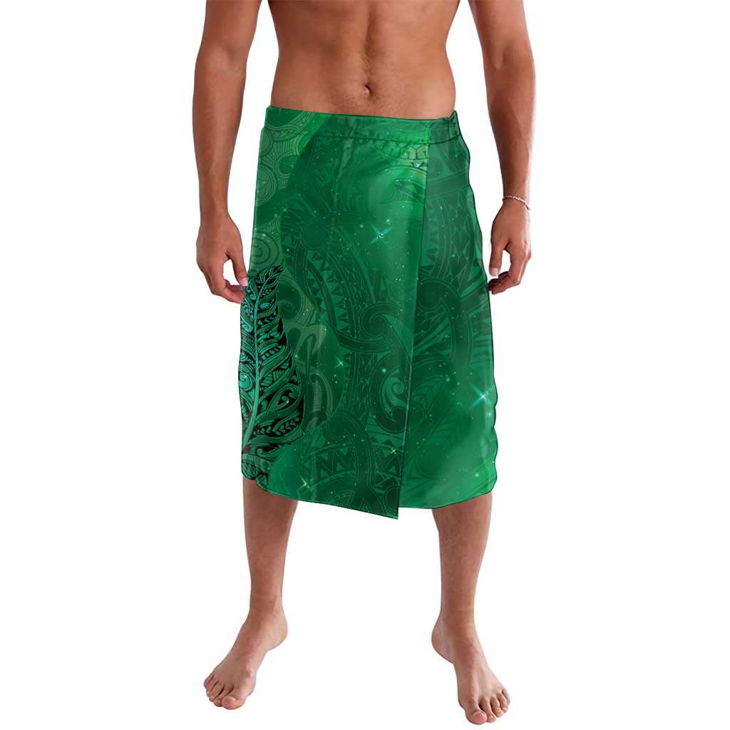 New Zealand Matariki Lavalava Maori Manaia Galaxy Silver Fern Green Color