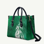 New Zealand Matariki Leather Bag Maori Manaia Galaxy Silver Fern Green Color
