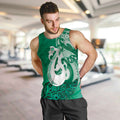 New Zealand Matariki Men Tank Top Maori Manaia Galaxy Silver Fern Green Color
