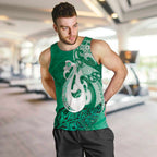 New Zealand Matariki Men Tank Top Maori Manaia Galaxy Silver Fern Green Color