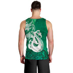New Zealand Matariki Men Tank Top Maori Manaia Galaxy Silver Fern Green Color