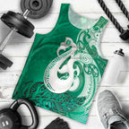 New Zealand Matariki Men Tank Top Maori Manaia Galaxy Silver Fern Green Color