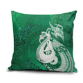 New Zealand Matariki Pillow Cover Maori Manaia Galaxy Silver Fern Green Color