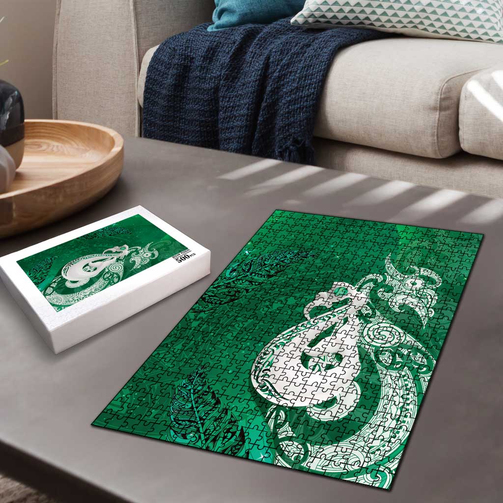 New Zealand Matariki Puzzle Maori Manaia Galaxy Silver Fern Green Color