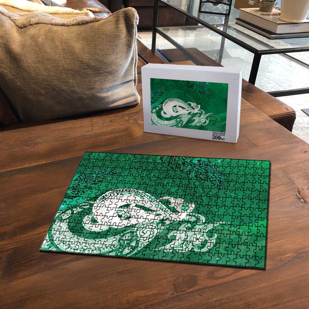 New Zealand Matariki Puzzle Maori Manaia Galaxy Silver Fern Green Color