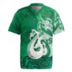 New Zealand Matariki Rugby Jersey Maori Manaia Galaxy Silver Fern Green Color