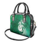 New Zealand Matariki Shoulder Handbag Maori Manaia Galaxy Silver Fern Green Color