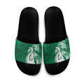 New Zealand Matariki Slide Sandals Maori Manaia Galaxy Silver Fern Green Color
