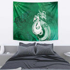 New Zealand Matariki Tapestry Maori Manaia Galaxy Silver Fern Green Color